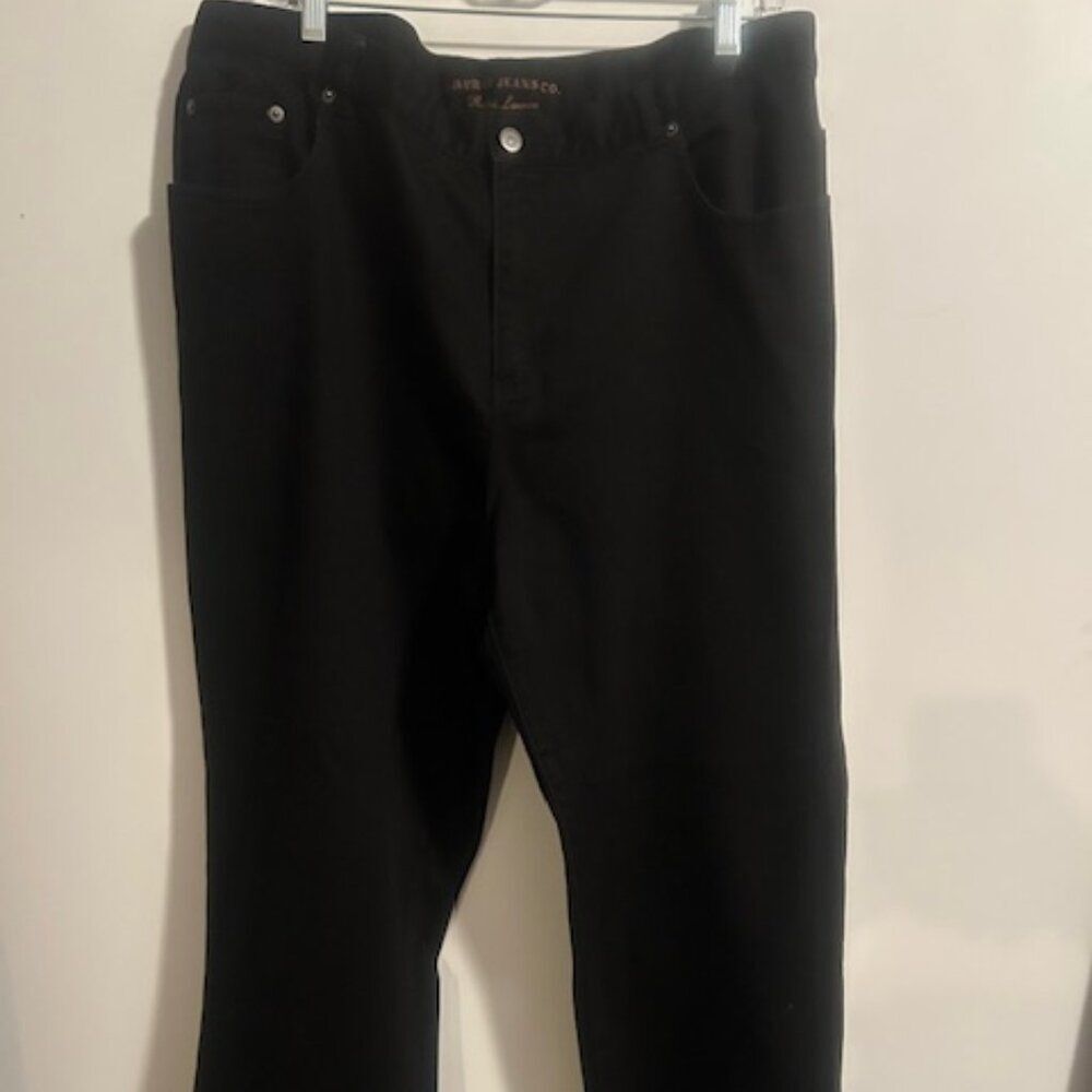Lauren Jean Co Ralph Lauren Black 5 pocket denim jeans, size 18W